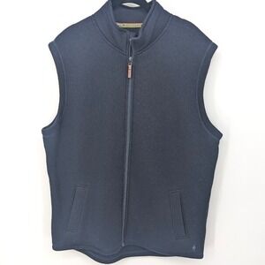 Smartwool Hudson Trail Fleece Vest Mens XL Navy Blue Merino Wool Blend Full Zip